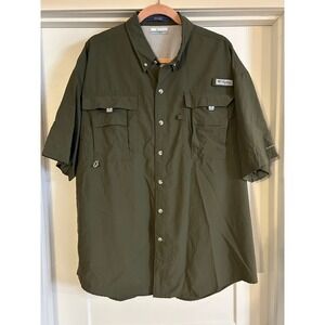 Columbia PFG Columbia Bahama Omni Shade Fishing Shirt Mens XL Green Vented UPF